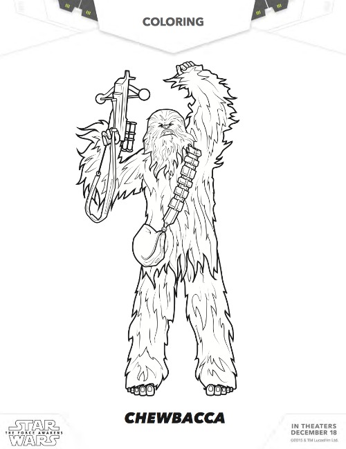 Free Star Wars Coloring Chewbacca