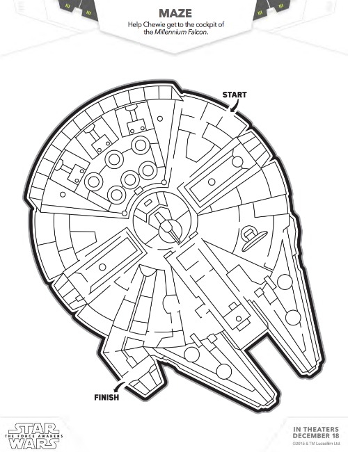 Free Star Wars Coloring Millennium Falcon