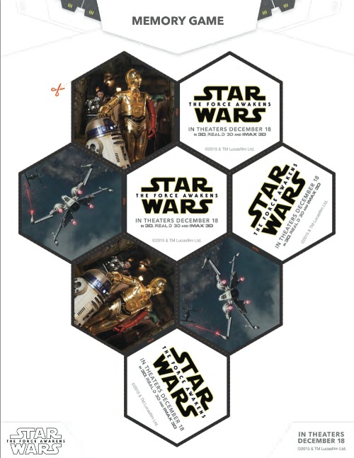 Star Wars Free Activity pages Memory Game R2D2