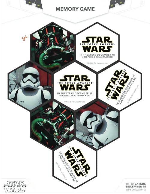 Star Wars Free Activity pages Memory Game Stormtrooper
