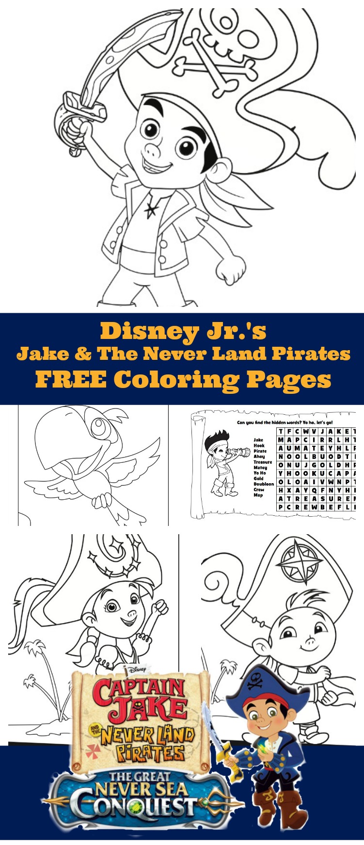 Free Coloring pages Jake neverland pirates