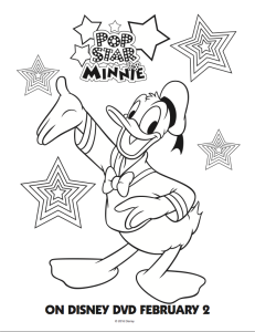 Free Mickey Mouse Clubhouse coloring pages Donald; Pop Star Minnie Mouse