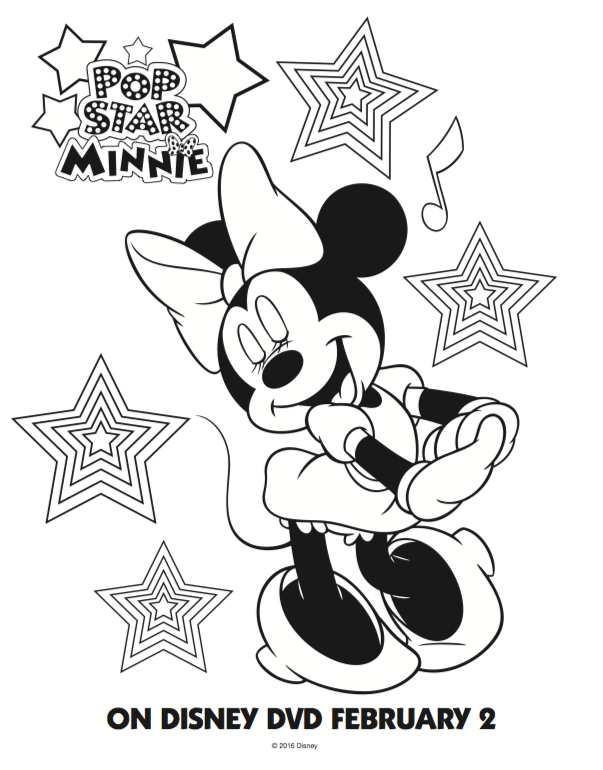 Free Mickey Mouse Clubhouse coloring pages Minnie Mouse; Pop Star Minnie Mouse