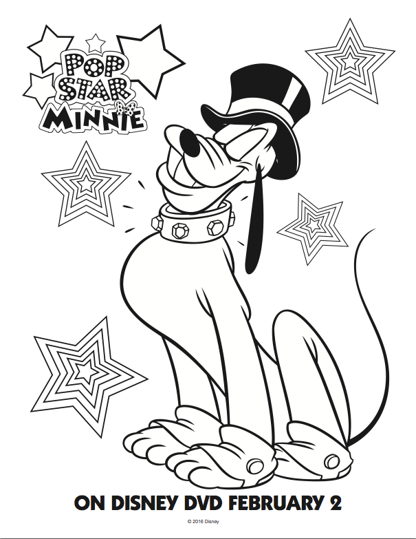 Minnie Mouse Free Coloring pages; Free Mickey Mouse Clubhouse coloring pages Pluto; Pop Star Minnie Mouse