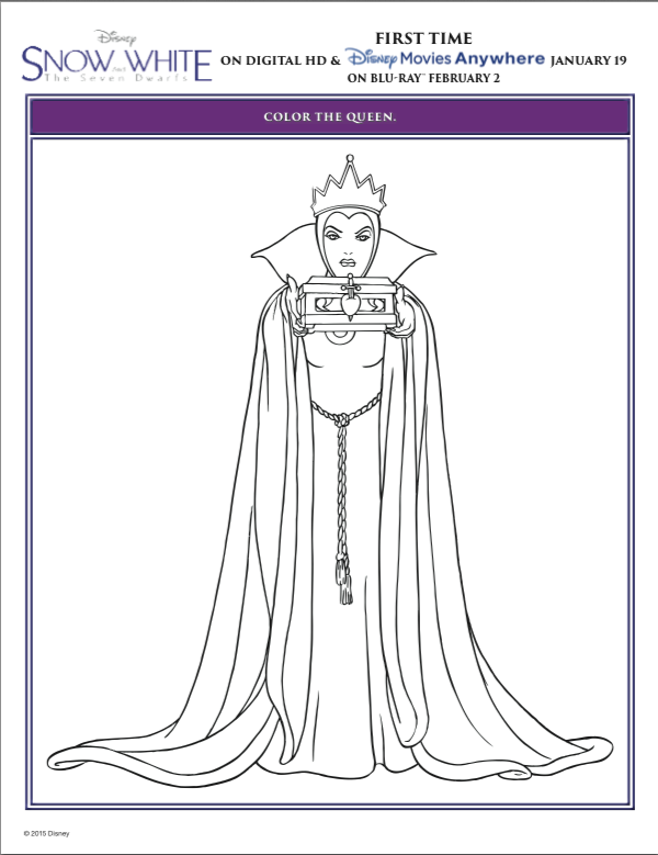 Free Snow White Coloring pages Evil Queen ; Free Disney Princess Coloring Pages; Snow White Free Printables; Free Disney coloring pages