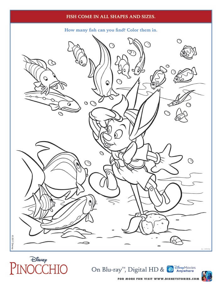 Free Pinocchio Coloring Page